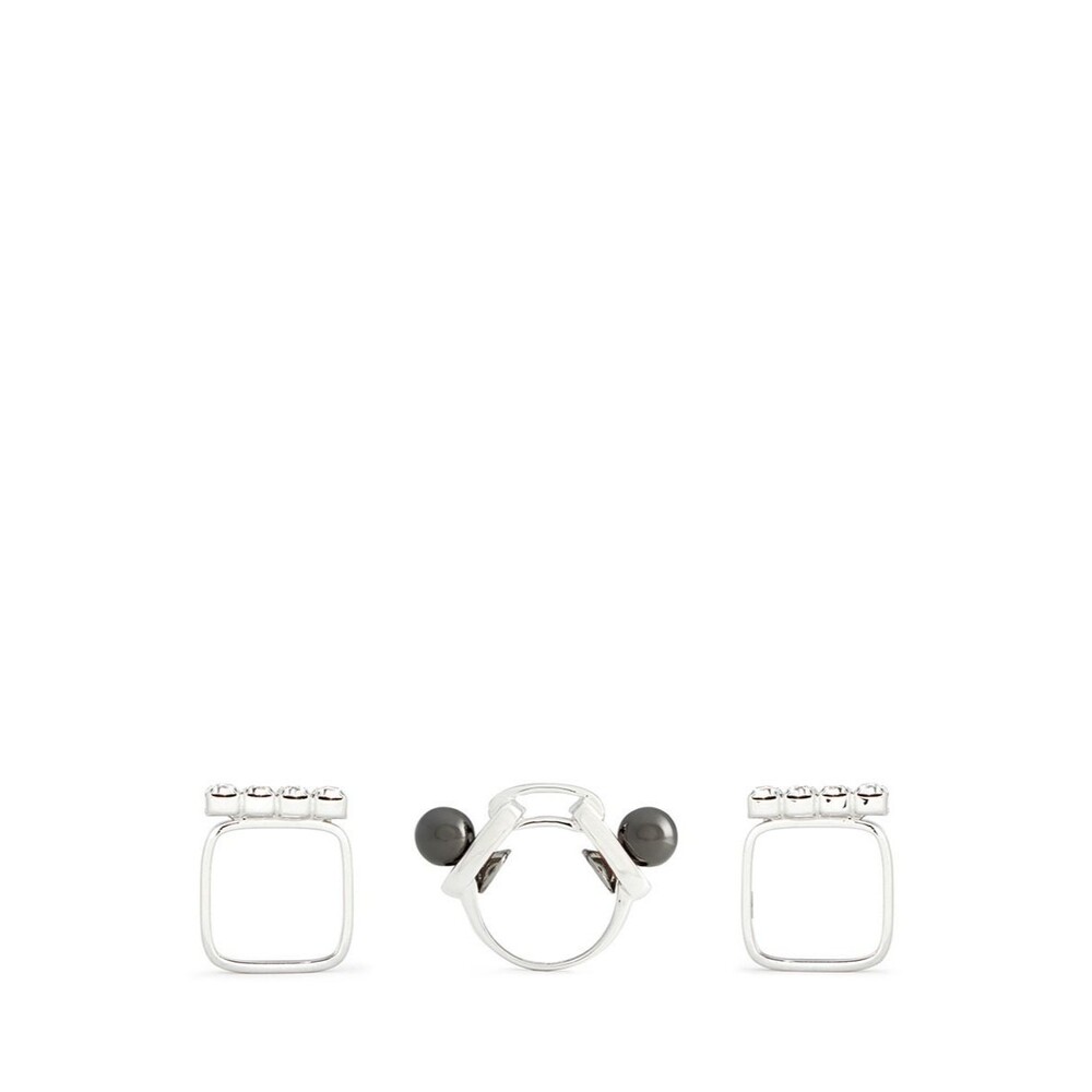 JOOMI LIM Baroque Punk Crystal Ring Set of 2 5.5 NWOT $120.00